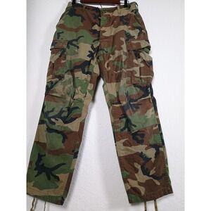 Vintage 90's Woodland Combat Cargo Camo Pants Men's Medium Adjustable Waist
